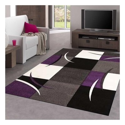 Tapis salon et chambre tissé motif damier COMMA UN AMOUR DE TAPIS