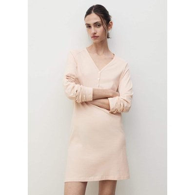 Chemise de nuit en coton col en V MANGO