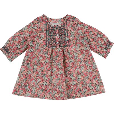 Robe smockée brodée main liberty - Très bon état BONPOINT