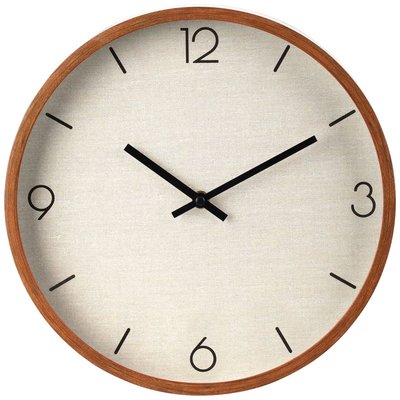 Horloge murale ronde aspect bois 30x30x5cm WADIGA