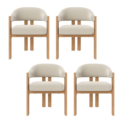 Lot de 4 chaises de salle à manger modernes en tissu flanelle, ONDINEB MEUBLES COSY