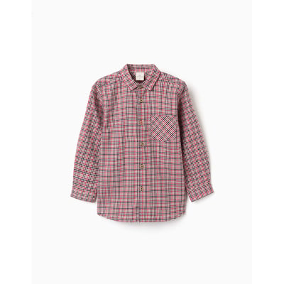 Chemise en coton à manches longues à carreaux B&S ZIPPY