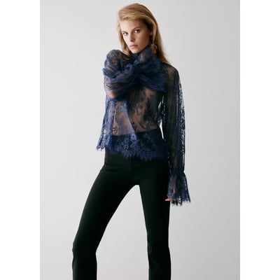 Blouse dentelle fleurie MANGO