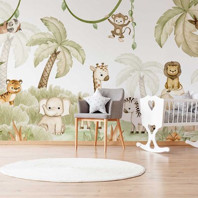 Papier peint baby safari HEXOA