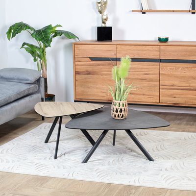 Table basse gigogne en céramique forme design (lot de 2 pièces) LOMBARDIE PIER IMPORT