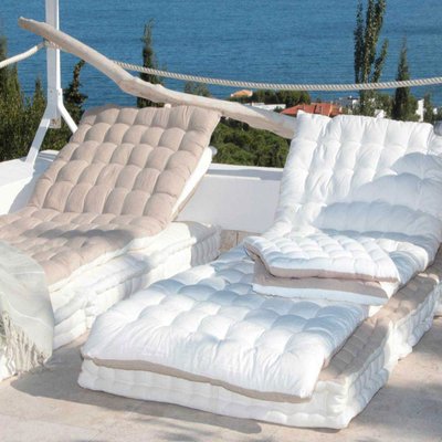Matelas bain de soleil matelassé et bicolore SUD ETOFFE