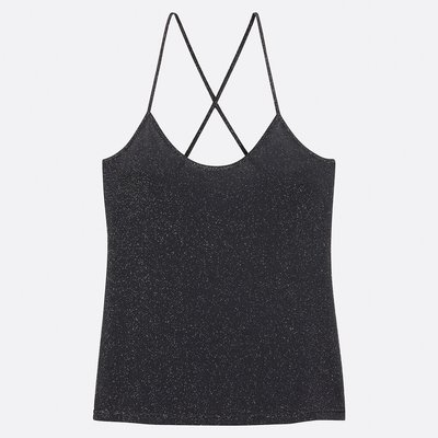 Iridescent Mesh Vest Top with Shoestring Straps LA REDOUTE COLLECTIONS