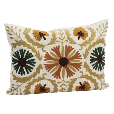 Housse de coussin broderie florale  Suzani MADAM STOLTZ