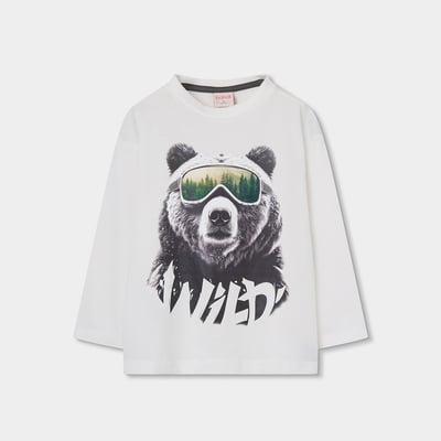 T-shirt garçon en maille imprimé ours BOBOLI