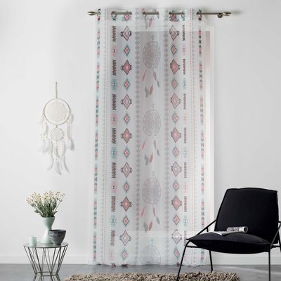 Rideau Voilage Indila Blanc/Menthe DOUCEUR D'INTÉRIEUR