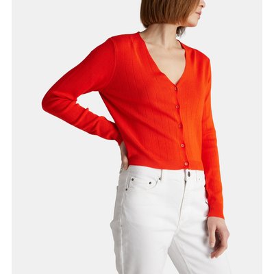Cardigan Albane Fine Maille Rayures Ajourées GALERIES LAFAYETTE