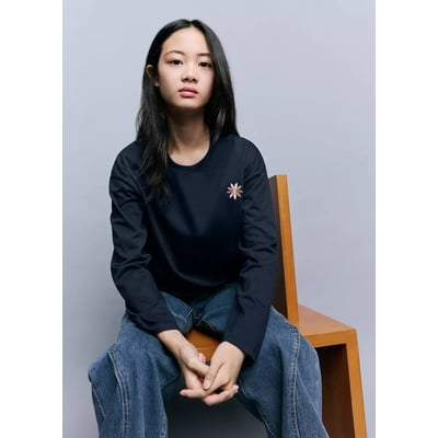 T-shirt fleur brodée MANGO KIDS
