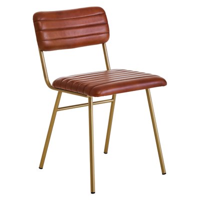 Midcentury Leather Angular Dining Chair SO'HOME