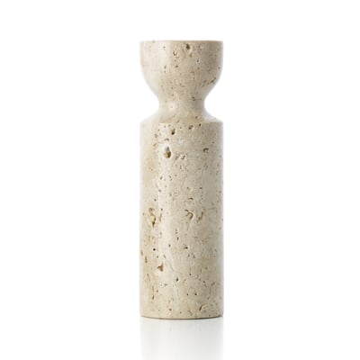 Bougeoir en travertin TRAVERTINE HOURGLASS BAZAR BIZAR