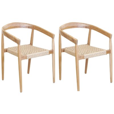 Fauteuil en teck et cannage synthétique BAIA (Lot de 2) Arrondi AUBRY GASPARD
