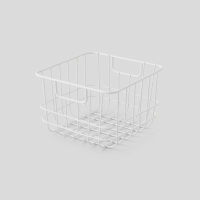 Panier Metal filaire blanc carré MONOPRIX MAISON