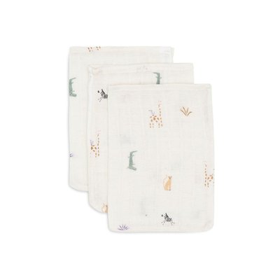 Lot de 3 gants de toilette gaze de coton Jungle Jambo JOLLEIN