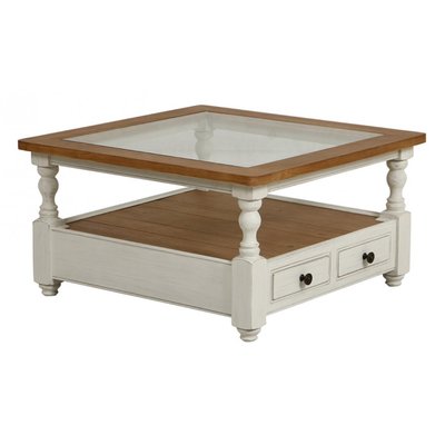 Table basse plateau en verre - NATURAL INTERIOR'S