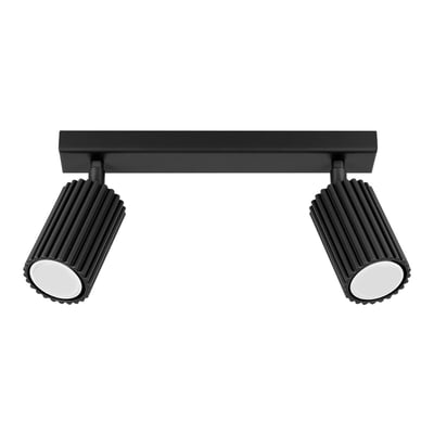 Plafonnier Aluminium Noir GU10 2 Karbon EDEN