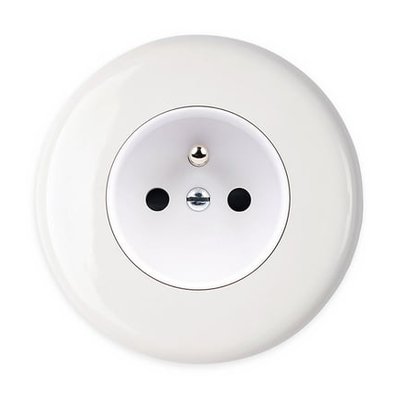 Prise De Courant, 2 Pôles + Terre- Iris - Blanc MODELEC