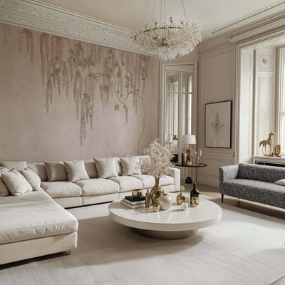Papier peint panoramique avec un arbre fleuri Wisteria - 255x260 cm (l x h) LA TOUCHE ORIGINALE