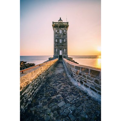 Tableau Sur Toile Sunset Phare De Kermorvan MER CEANOTHE