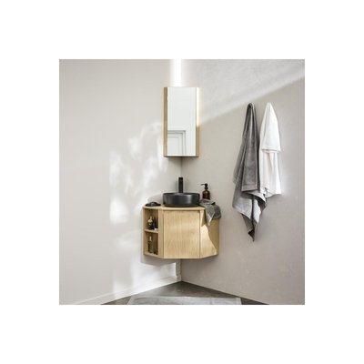 Ensemble meuble sous vasque d'angle + vasque + robinet + Armoire de toilette d'angle SORRENTO MOB IN