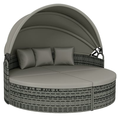 Ensemble de chaises longues en rotin Résine OUTSUNNY