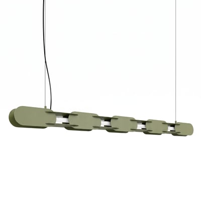 Suspension Acier Vert Olive LED 1 Chain EDEN