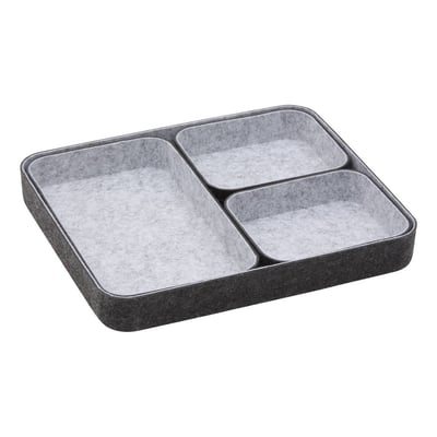 4 organiseurs bas Feltia rectangulaires 27x32cm gris 5FIVE SIMPLY SMART