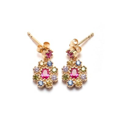 Boucles d'oreilles fleurs plaqué or DAXON