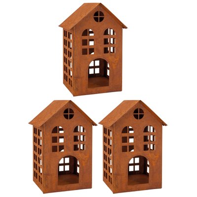 Lanterne maison en métal vieilli Lot de 3 AUBRY GASPARD