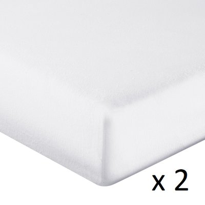 Lot de 2 protège-matelas imperméables coton bonnet 30 cm PROTECT SENSEI MAISON