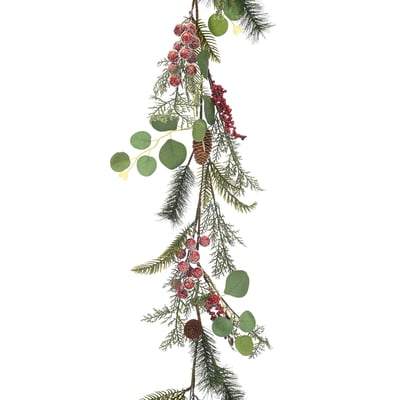 150cm Heritage Noel Frosted & Red Berry Garland SO'HOME