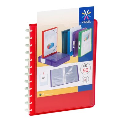 Porte-vues reliure 50 vues avec pochettes amovibles GEODE format A4 VIQUEL