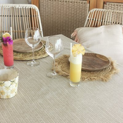 Nappe enduite ronde ou ovale Bambou FLEUR DE SOLEIL