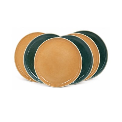 Lot de 6 grandes assiettes, CORALIA ARTIME