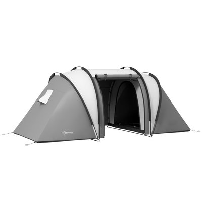 Tente de camping familiale 4-5 pers. 2 chambres 3 fenêtres sac OUTSUNNY