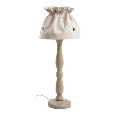 Lampe à poser en bois et coton écru AUBRY GASPARD