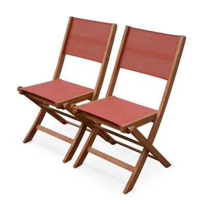 Chaise de jardin pliante bois d'eucalyptus (lot de 2) ALMERIA SWEEEK