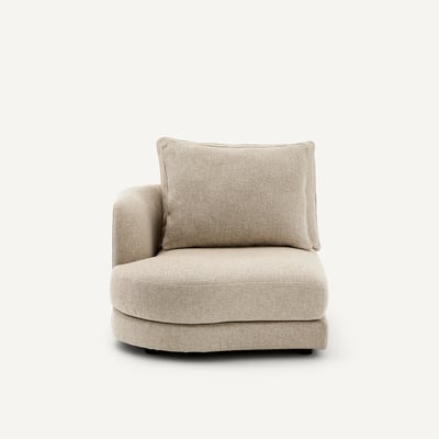 Demi-canapé gauche, arrondi, modulable en coton mélangé, TIBERIO AM.PM