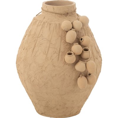 Pot décoratif naturel en papier avec pendentif artisanal RECOLLECTION