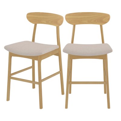 Lot de 2 chaises pour îlot central en cuir synthétique 66 cm - LANA RENDEZ-VOUS DÉCO