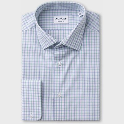 Chemise Regular fit triple carreaux vert ACROSS
