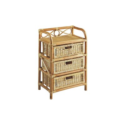 Commode en rotin avec tiroirs Tegal 3 tiroirs AUBRY GASPARD