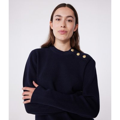 Pull marin femme en coton uni PETIT BATEAU