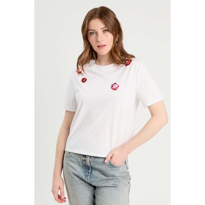 T-shirt détails fleurs sequins CACHE CACHE
