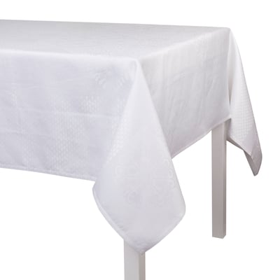 Nappe Bosphore Blanc Coton,Lin LE JACQUARD FRANCAIS