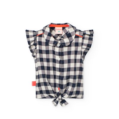 Chemise à carreaux avec nœud en bas BOBOLI