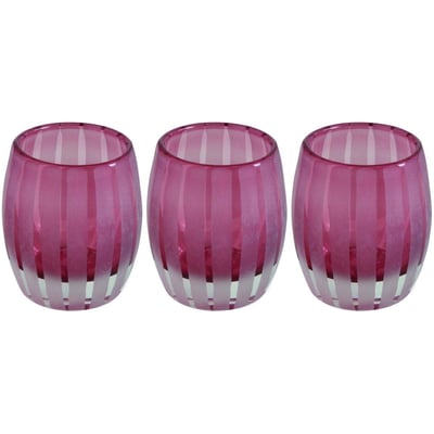 Bougeoir photophore 11cm Elegance (Lot de 3) Rose JARDINDECO
